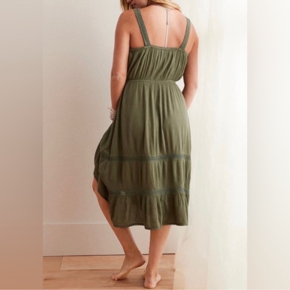 aerie Dresses & Skirts - Aerie Olive Green Midi Dress